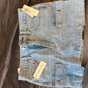 Denim Forum Light Blue Denim Cargo Skirt